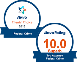 AVVO 10.00 Top Attorney federal Crimes & Clients' Choice Federal Crimes 2015