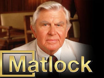Andy Griffith and Carol Huston star in Matlock.
